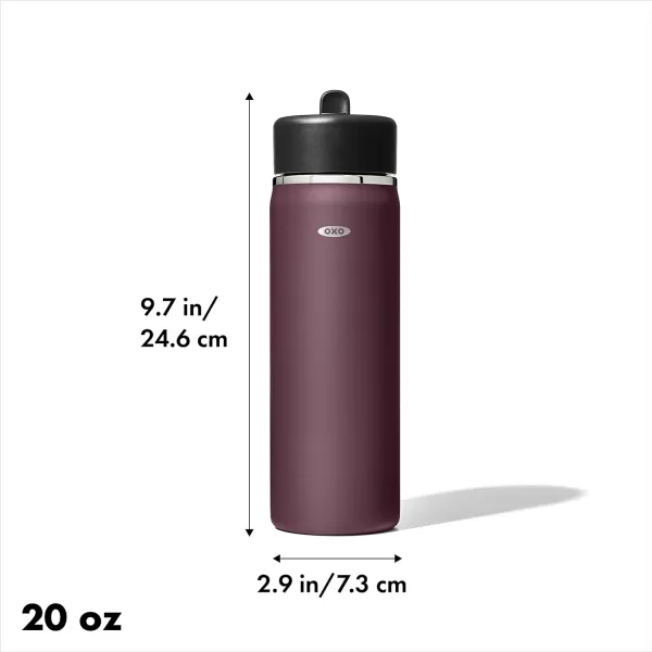 OXO Strive 24oz Wide Mouth Water Bottle with Straw Lid - Rose Quartz