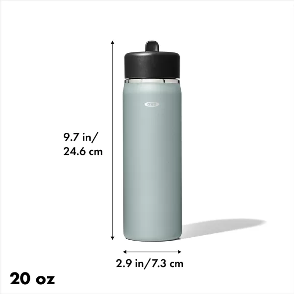 OXO Strive 24oz Wide Mouth Water Bottle with Straw Lid - Rose Quartz