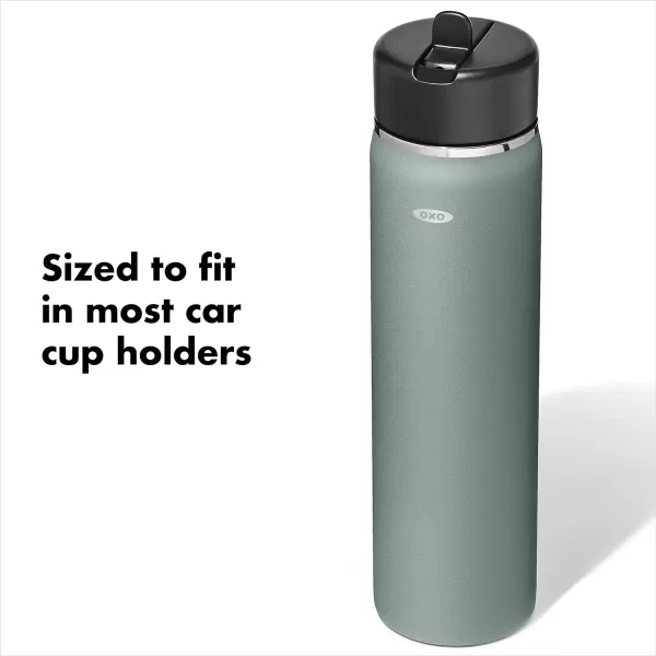 OXO Strive 24oz Wide Mouth Water Bottle with Straw Lid - Rose Quartz