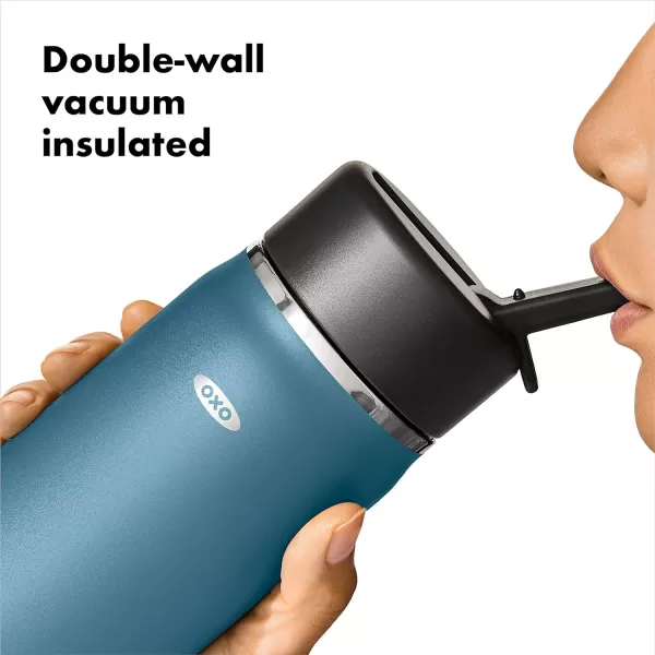 OXO Strive 24oz Wide Mouth Water Bottle with Straw Lid - Rose Quartz