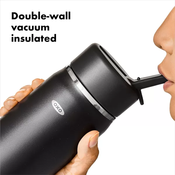 OXO Strive 24oz Wide Mouth Water Bottle with Straw Lid - Rose Quartz