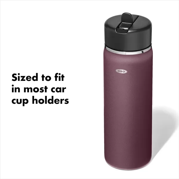 OXO Strive 24oz Wide Mouth Water Bottle with Straw Lid - Rose Quartz