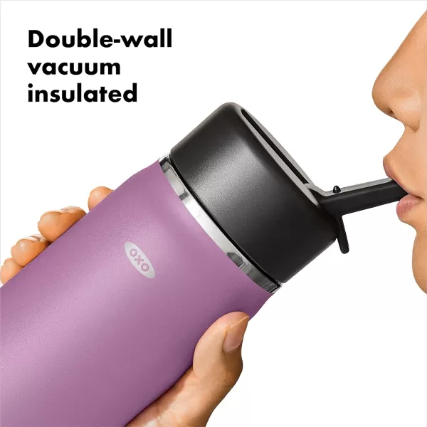 OXO Strive 24oz Wide Mouth Water Bottle with Straw Lid - Rose Quartz