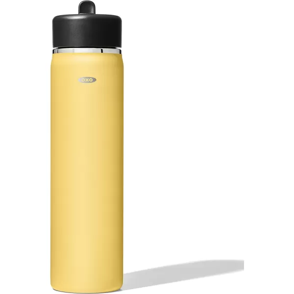 OXO Strive 24oz Wide Mouth Water Bottle with Straw Lid - Rose Quartz