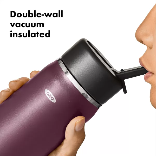 OXO Strive 24oz Wide Mouth Water Bottle with Straw Lid - Rose Quartz