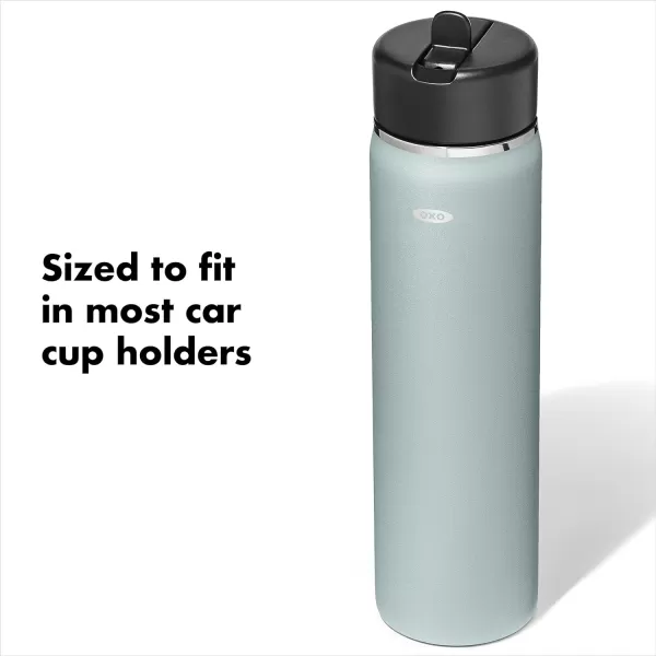 OXO Strive 24oz Wide Mouth Water Bottle with Straw Lid - Rose Quartz