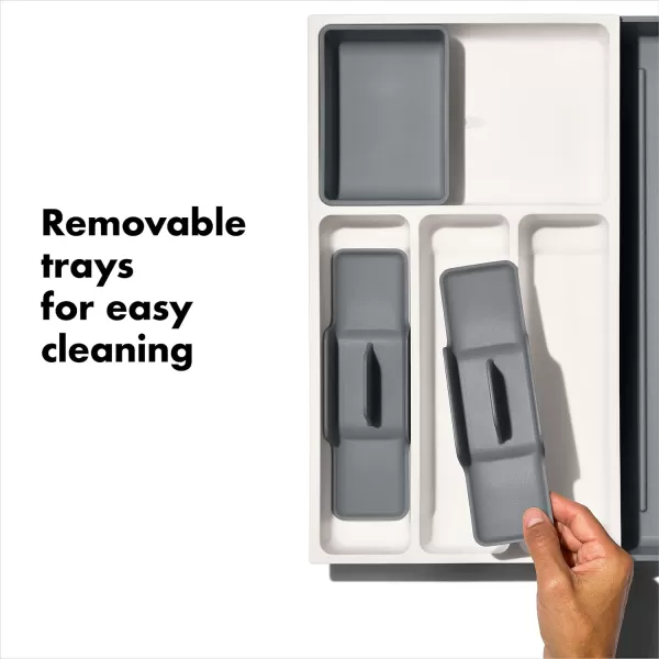 OXO Good Grips Kitchen Drawer, Expandable Long Tool Organizer, White