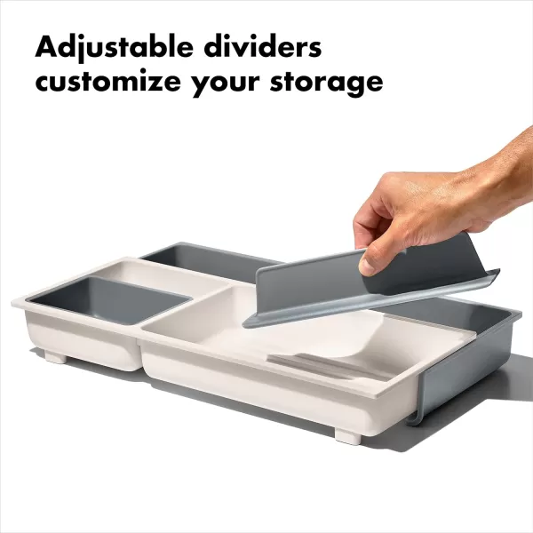 OXO Good Grips Kitchen Drawer, Expandable Long Tool Organizer, White