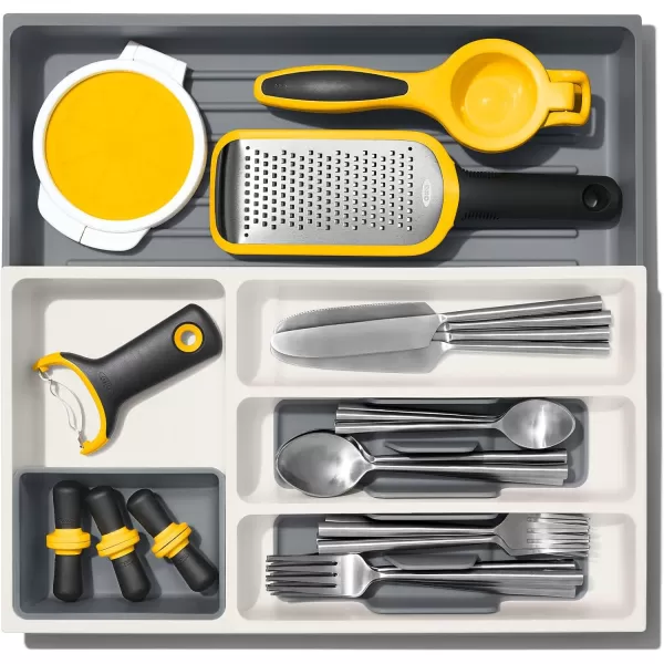 OXO Good Grips Kitchen Drawer, Expandable Long Tool Organizer, White