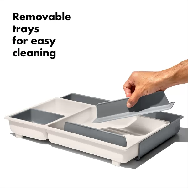 OXO Good Grips Kitchen Drawer, Expandable Long Tool Organizer, White