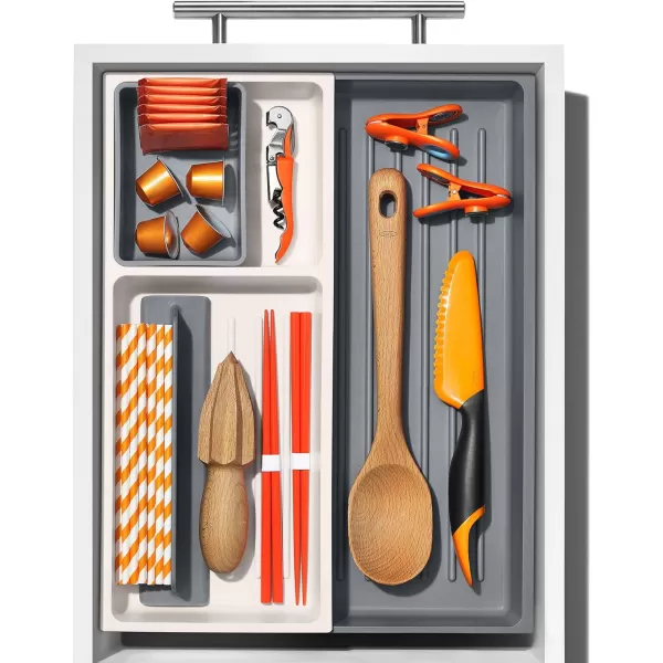 OXO Good Grips Kitchen Drawer, Expandable Long Tool Organizer, White