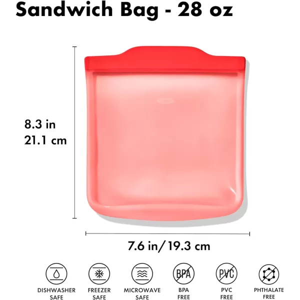 OXO Good Grips Silicone Reusable Bag – Snack Bag  - Lagoon