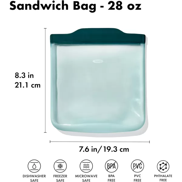 OXO Good Grips Silicone Reusable Bag – Snack Bag  - Lagoon