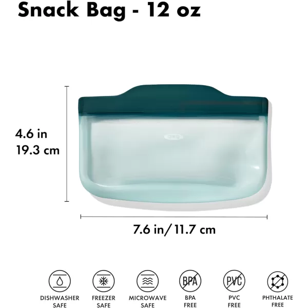 OXO Good Grips Silicone Reusable Bag – Snack Bag  - Lagoon