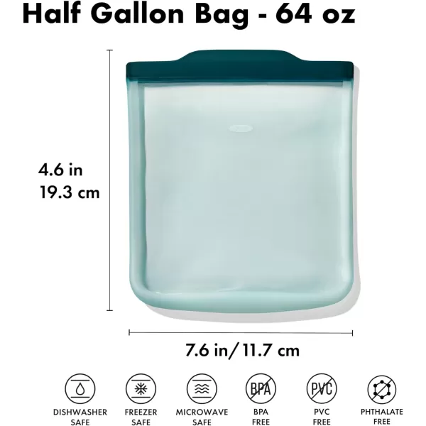 OXO Good Grips Silicone Reusable Bag – Snack Bag  - Lagoon