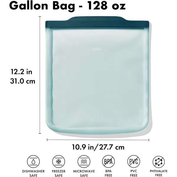 OXO Good Grips Silicone Reusable Bag – Snack Bag  - Lagoon