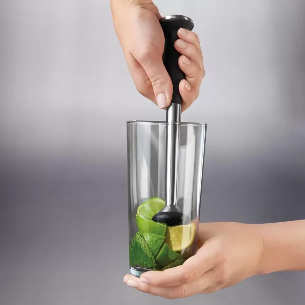 OXO SteeL Muddler with Non-Scratch Nylon Head and Soft Non-Slip Grip, Silver, 9-Inch