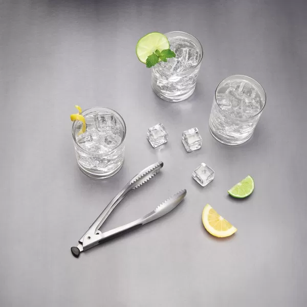 OXO Good Grips Double Wall Ice Bucket with Tongs and Garnish Tray,Gray, 7.37"L x 8.5"W x 7.5"H