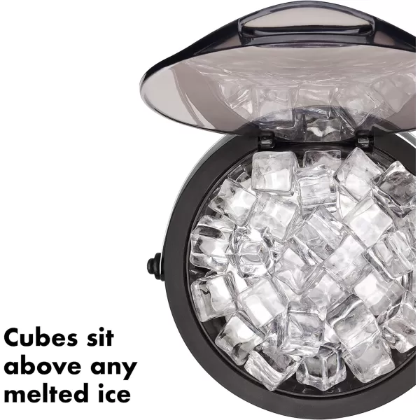 OXO Good Grips Double Wall Ice Bucket with Tongs and Garnish Tray,Gray, 7.37"L x 8.5"W x 7.5"H