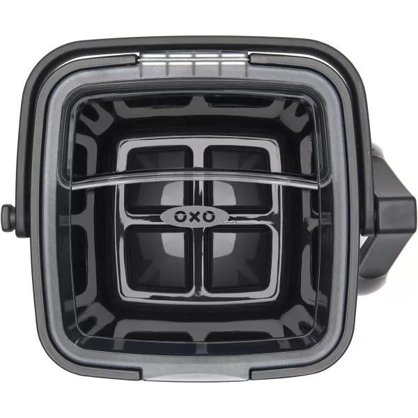 OXO Good Grips Double Wall Ice Bucket with Tongs and Garnish Tray,Gray, 7.37"L x 8.5"W x 7.5"H