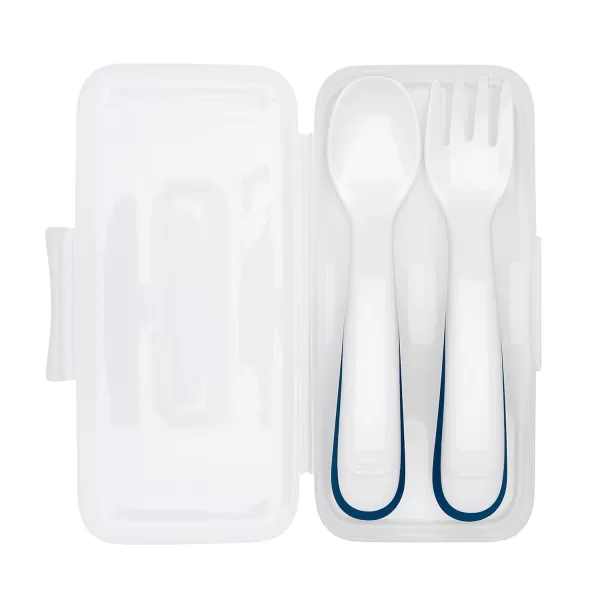OXO Tot On The Go Fork &amp; Spoon Training Set with Travel Case - Navy