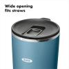 imageOXO Strive 16oz Insulated Tumbler with Sliding Lid  OnyxAquamarine