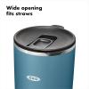 imageOXO Strive 16oz Insulated Tumbler with Sliding Lid  OnyxAquamarine