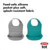 imageOXO Tot RollUp Bib 2 Pack GrayNavyTealGray