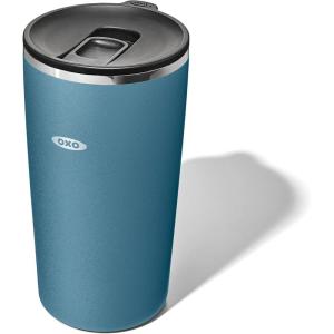 imageOXO Strive 16oz Insulated Tumbler with Sliding Lid  OnyxAquamarine