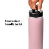 imageOXO 40 oz Insulated Handled Lid Water Bottle Topaz BlueRose Quartz
