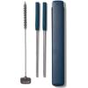 imageOXO Good Grips Stainless Steel 4 Piece Reusable Straw Set with Case  Green