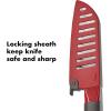 imageOXO Outdoor 55in14cm Santoku Knife with Locking SheathGrayRed
