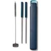 imageOXO Good Grips Stainless Steel 4 Piece Reusable Straw Set with Case  Green