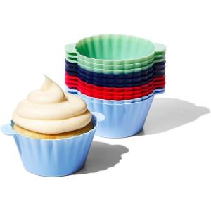 imageOXO Good Grips Silicone Baking Cups Pack of 12 Reusable BPAFree Dishwasher Safe NonStick Food Grade Cupcake And Muffin LinersBaking Cups  12
