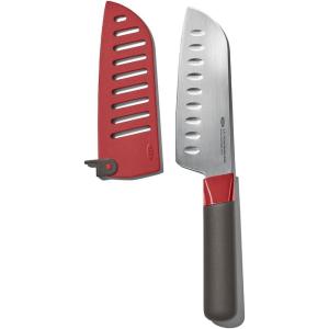 imageOXO Outdoor 55in14cm Santoku Knife with Locking SheathGrayRed