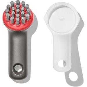 imageOXO Outdoor Heavy Duty Cast Iron Brush with CoverRedGreyHeavy Duty Brush with Cover