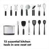 imageOXO Good Grips 15Piece Everyday Kitchen Utensil Set Silver15Piece