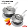 imageOXO Enhanced 10 Piece Cookware Pots and Pans Set PFASFree Ceramic Nonstick Durable Hard Anodized Cookware Scratch Resistant Stainless Steel Handle Good Grips Dishwasher Safe Oven safe Black1QT and 2QT Saucepan Set with Lids