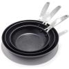 imageOXO Enhanced 10 Piece Cookware Pots and Pans Set PFASFree Ceramic Nonstick Durable Hard Anodized Cookware Scratch Resistant Stainless Steel Handle Good Grips Dishwasher Safe Oven safe Black8 10 and 12 3 Piece Frying Pan Skillet Set