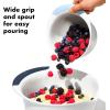 imageOXO Good Grips 3 Piece Plastic Mixing Bowl Set 2500 mlWhiteBlackBlueberryJamSeltzer