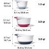 imageOXO Good Grips 3 Piece Plastic Mixing Bowl Set 2500 mlWhiteBlackBlueberryJamSeltzer