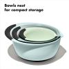 imageOXO Good Grips 3 Piece Plastic Mixing Bowl Set 2500 mlWhiteBlackCadet BlueTower GrayJade