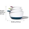 imageOXO Good Grips 3 Piece Plastic Mixing Bowl Set 2500 mlWhiteBlackRedGreenBlue