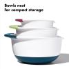 imageOXO Good Grips 3 Piece Plastic Mixing Bowl Set 2500 mlWhiteBlackRedGreenBlue