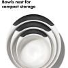 imageOXO Good Grips 3 Piece Plastic Mixing Bowl Set 2500 mlWhiteBlackWhiteBlack