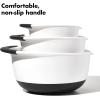 imageOXO Good Grips 3 Piece Plastic Mixing Bowl Set 2500 mlWhiteBlackWhiteBlack