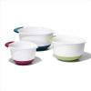 imageOXO Good Grips 3 Piece Plastic Mixing Bowl Set 2500 mlWhiteBlackRedGreenBlue