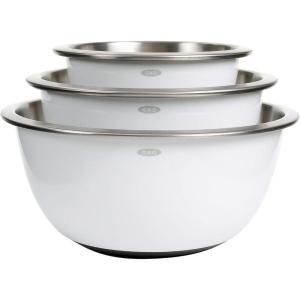 imageOXO Good Grips 3Piece StainlessSteel Mixing Bowl Set WhiteWhite