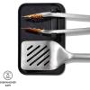 imageOXO Good Grips Grilling 3pc Set  Tongs Turner and Tool Rest Black