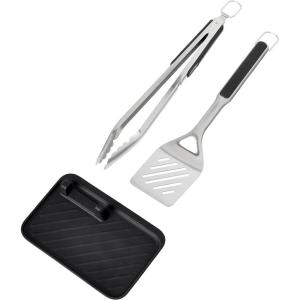 imageOXO Good Grips Grilling 3pc Set  Tongs Turner and Tool Rest Black